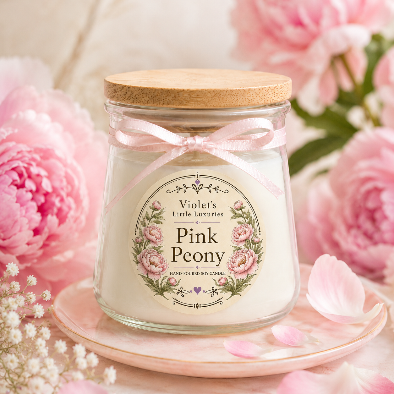 Pink Peony Candle